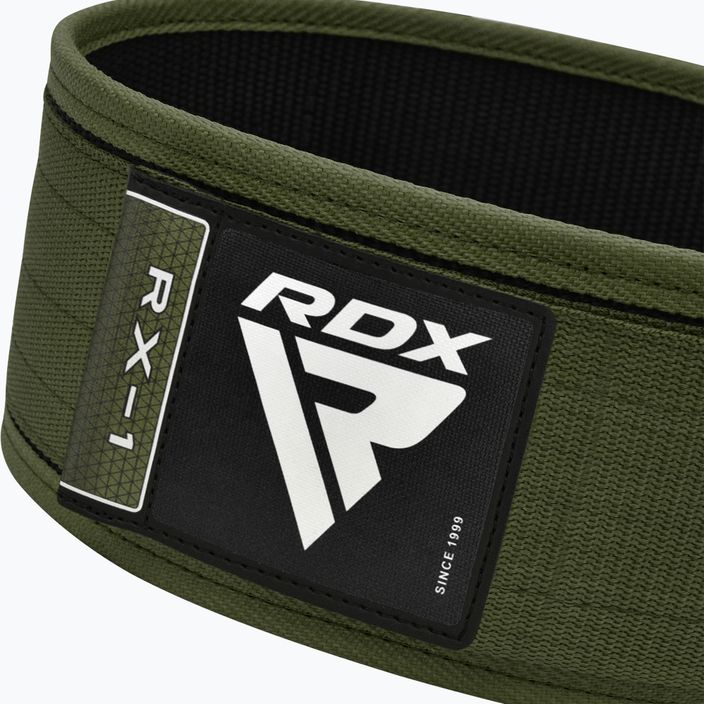 Vzpěračský pás  RDX RX1 Weight Lifting Strap army green 4