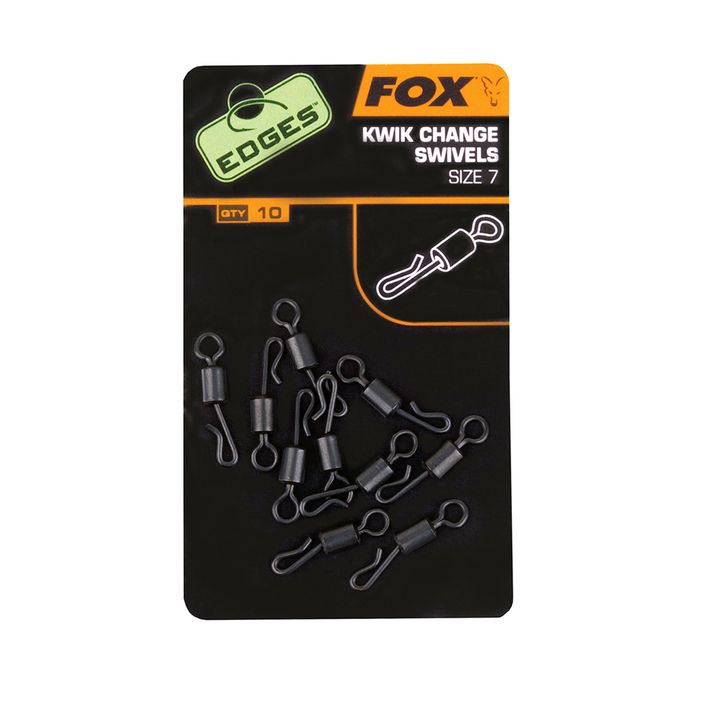 Fox Edges Kwik Change Swivels rybářské obratlíky černé CAC485 2