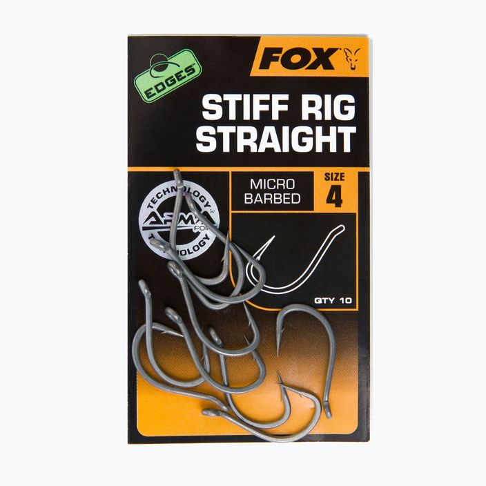 Kaprové háčky Fox Edges Armapoint Stiff Rig Straight grey CHK164 2