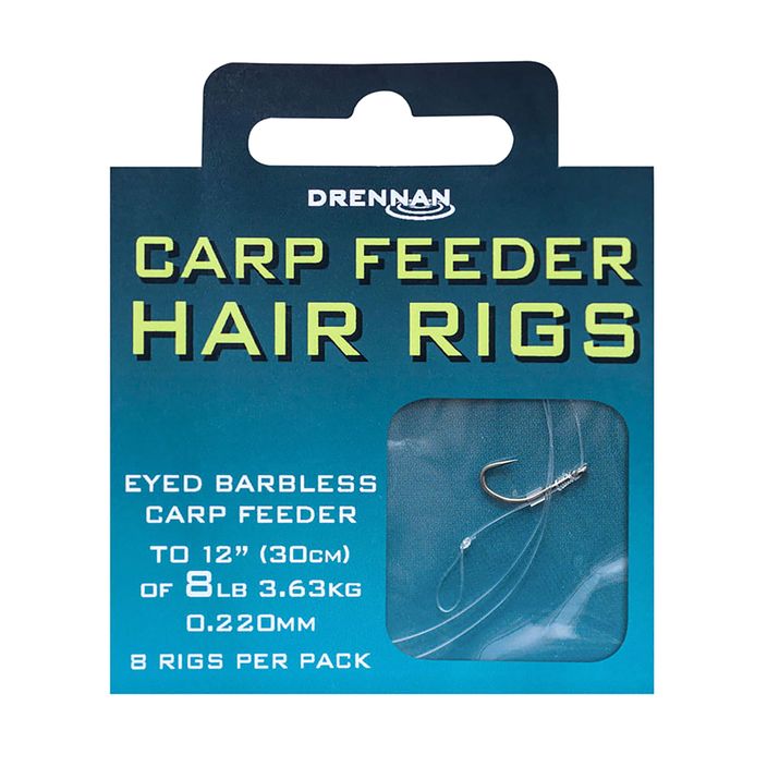 Drennan Carp Feeder Hair Rigs metodický návazec s očkem bez háčku 8 + vlasec 8 čirý HNHCFD016 2