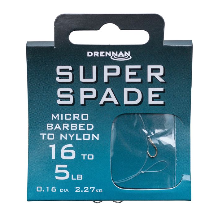 Drennan Super Spade methode háček na návazce s ostnem + vlasec 8 ks čirý HNSSPM012 2