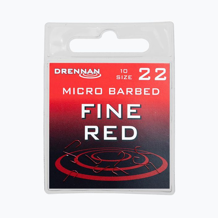 Drennan Fine Red plovoucí háčky červené HSFR022
