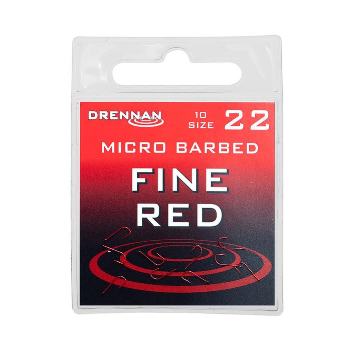 Drennan Fine Red plovoucí háčky červené HSFR022 2