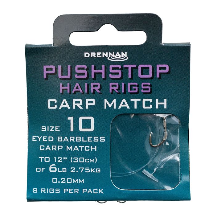 Drennan Pushstop H'Rig Carp Match method návazce se zarážkou, bezháčkový háček + vlasec 8 ks čiré HNQCMA014 2