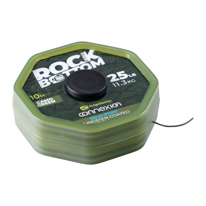 Ridge Monkey Connexion Rock Bottom Tungsten Semi Stiff Coated Hooklink pletená šňůra zelená RMT281 2