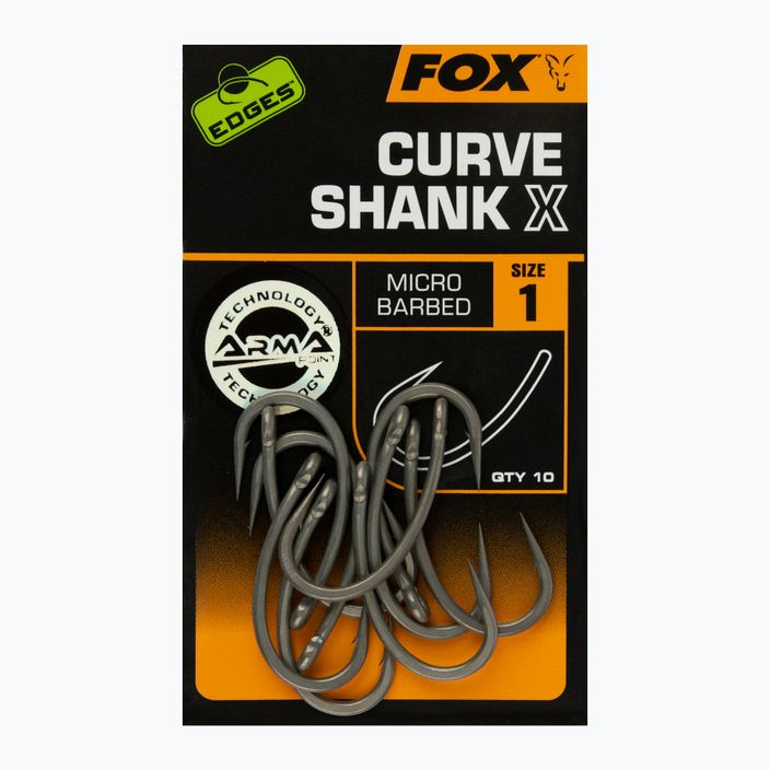 Kaprové háčky Fox Edges Curve Shank X šedé CHK223 2