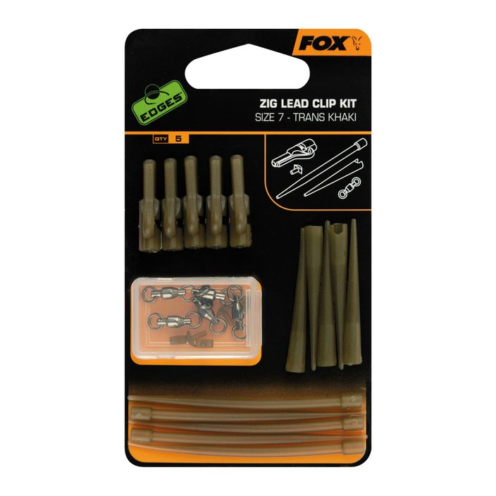 Fox Secure Zig Lead Clip Kit 5 ks. Trans Khaki CAC722 2