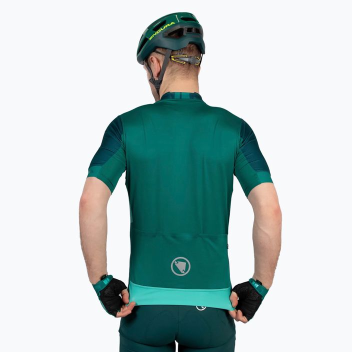 Pánský cyklistický dres Endura FS260 Print S/S emerald green 4