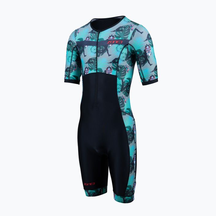 Pánská triatlonová kombinéza  ZONE3 Activate+ Trisuit tribal rush/black/khaki