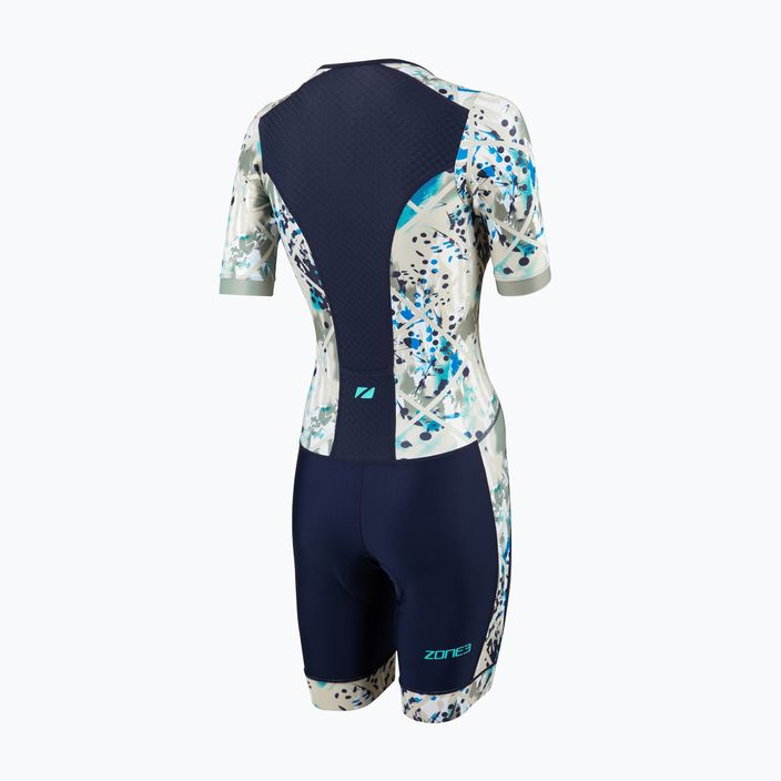 Dámská triatlonová kombinéza  ZONE3 Activate+ Trisuit sand storm/navy/sand 2