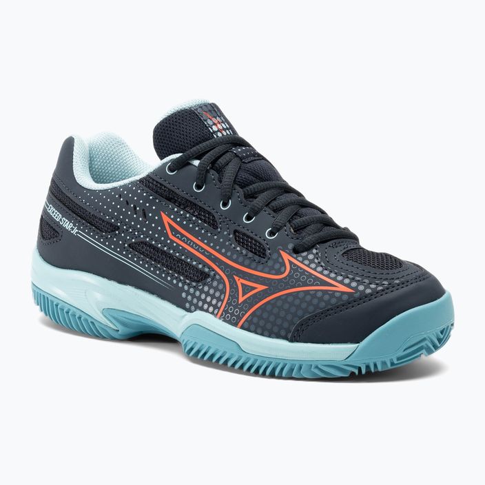 Dětské tenisové boty Mizuno Exceed Star CC collegiate blue/soleil/tanager/turquoise