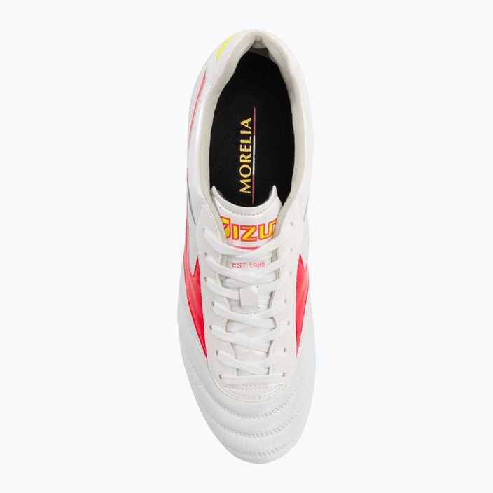 Pánské fotbalové boty Mizuno Morelia II Elite MD white/flery coral2/bolt2 6