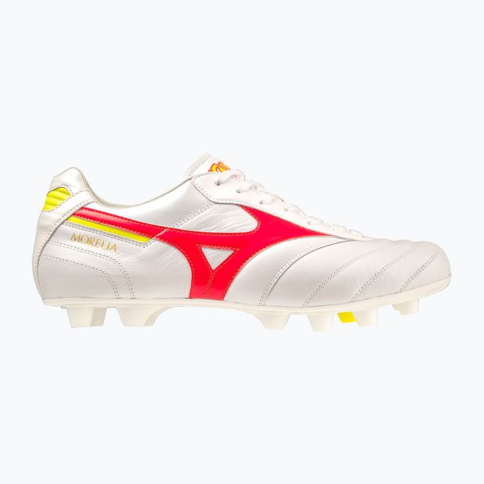 Pánské fotbalové boty Mizuno Morelia II Elite MD white/flery coral2/bolt2 7