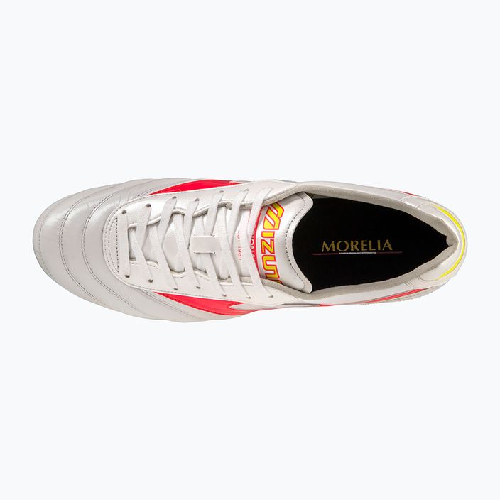 Pánské fotbalové boty Mizuno Morelia II Elite MD white/flery coral2/bolt2 10