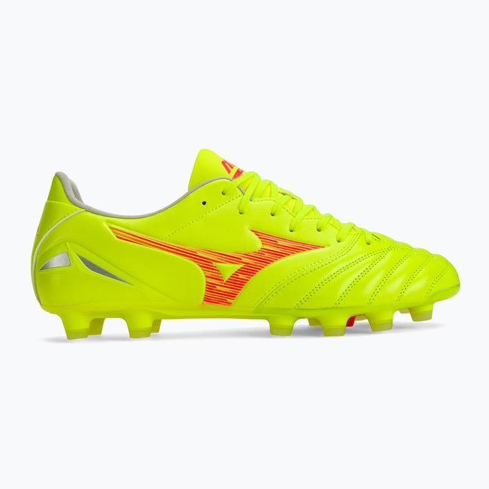 Pánské kopačky Mizuno Morelia Neo IV Pro MD safety yellow/fiery coral 2/galaxy silver 2