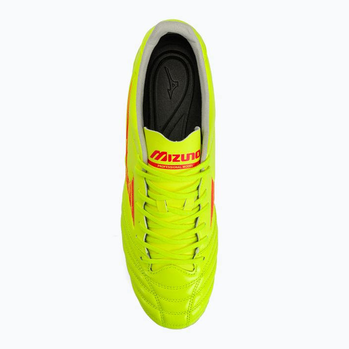 Pánské kopačky Mizuno Morelia Neo IV Pro MD safety yellow/fiery coral 2/galaxy silver 7