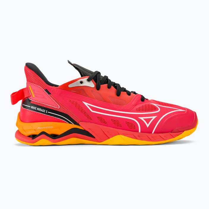 Pánské házenkářské boty Mizuno Wave Mirage 5 radiant red/white/carrot curl 2