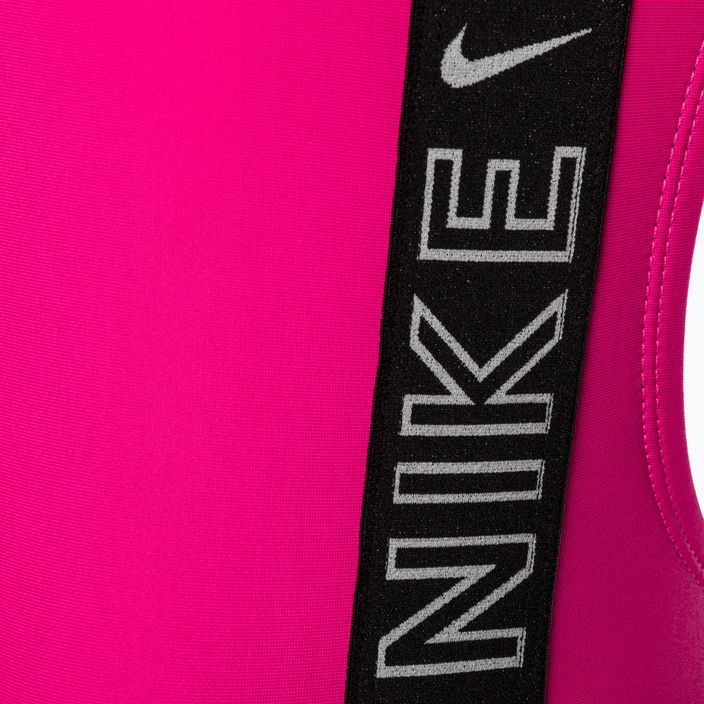 Dámské jednodílné plavky Nike Logo Tape Fastback růžové NESSB130-672 9
