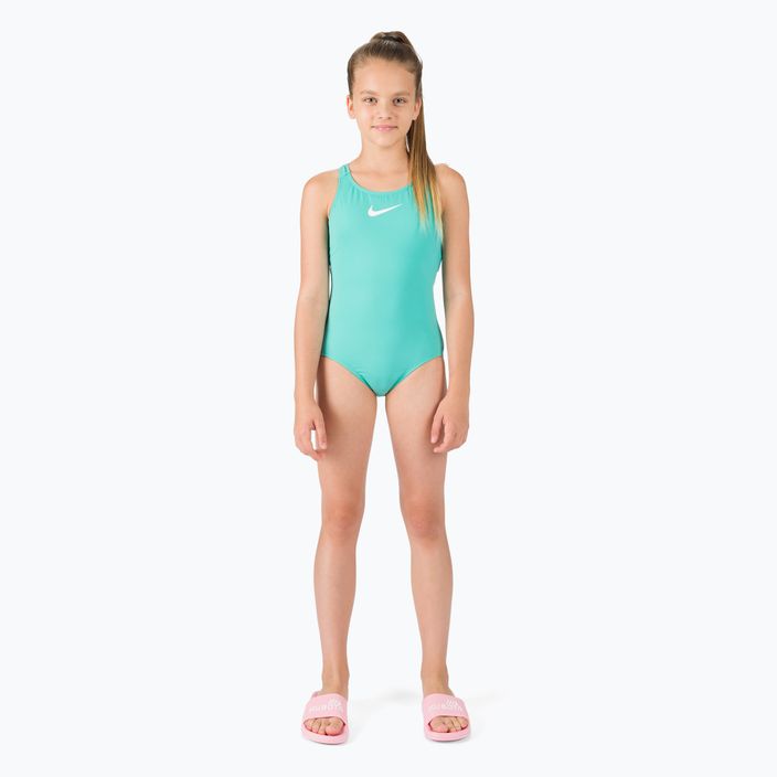 Dětské jednodílné plavky Nike Essential Racerback zelené NESSB711-339 2