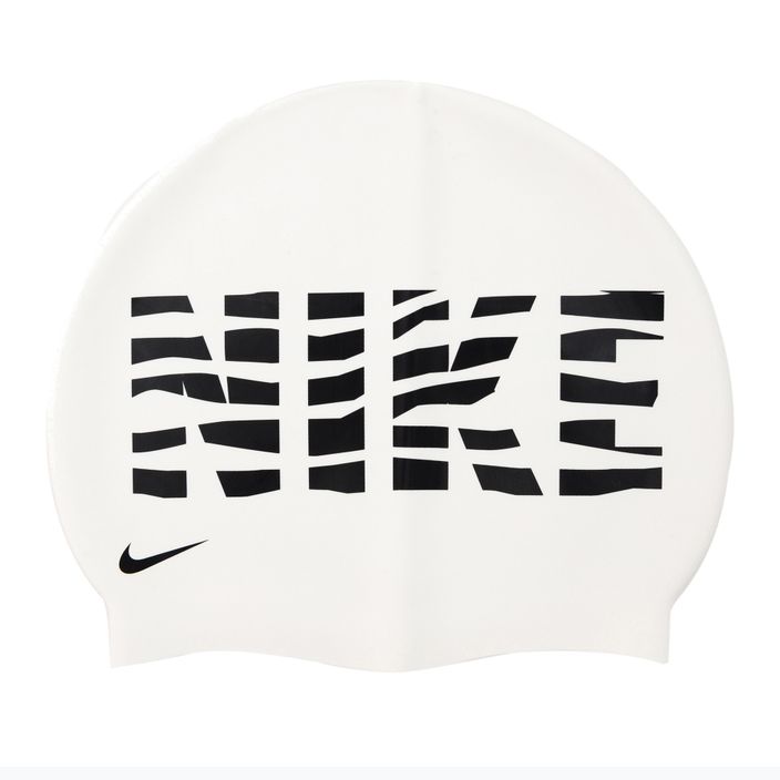 Plavecká čepice Nike Wave Stripe Graphic 3 bílá NESSC160-100 2