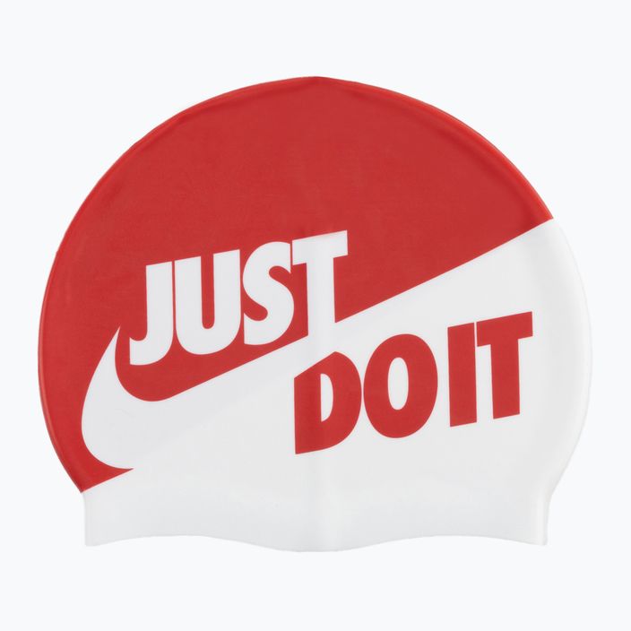 Nike Jdi Slogan červeno-bílá plavecká čepice NESS9164-613