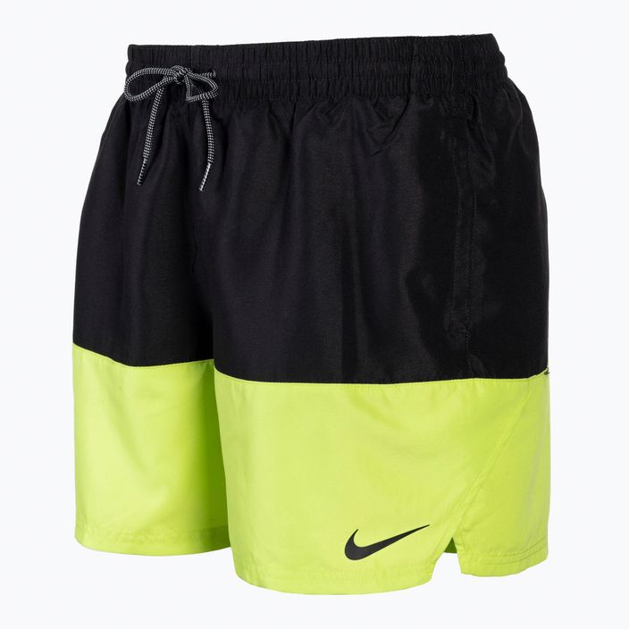 Pánské plavecké šortky Nike Split 5" Volley černozelené NESSB451-312 2