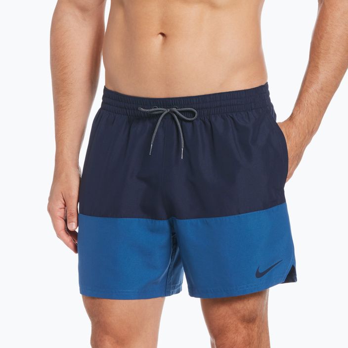 Pánské plavecké šortky Nike Split 5" Volley tmavě modré NESSB451-444 5