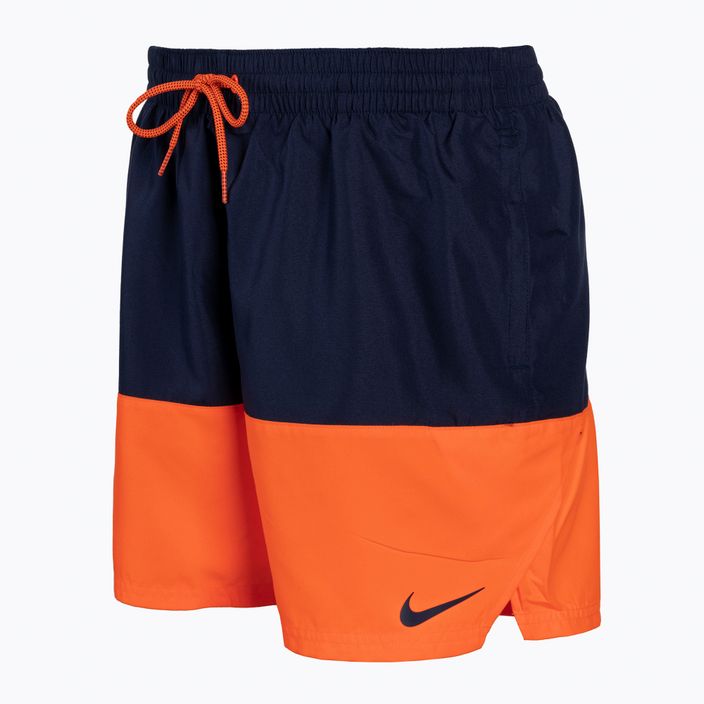 Pánské plavecké šortky Nike Split 5" Volley tmavě modré a oranžové NESSB451-822 2