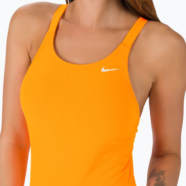 Nike Hydrastrong Solid Fastback dámské jednodílné plavky oranžové NESSA001-825 4