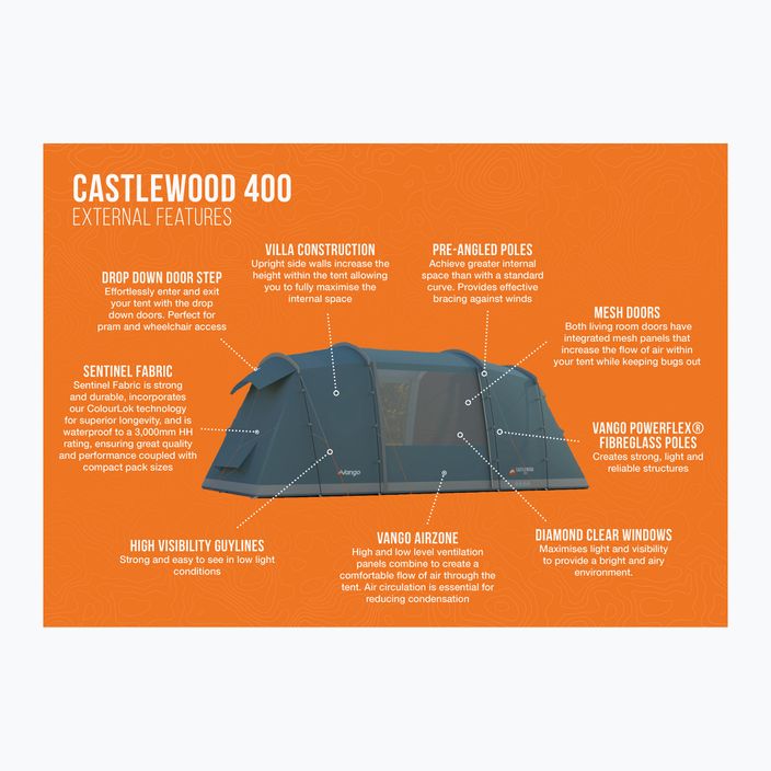 Kempinkový stan Vango Castlewood 400 package mineral green pro 4 osoby 2