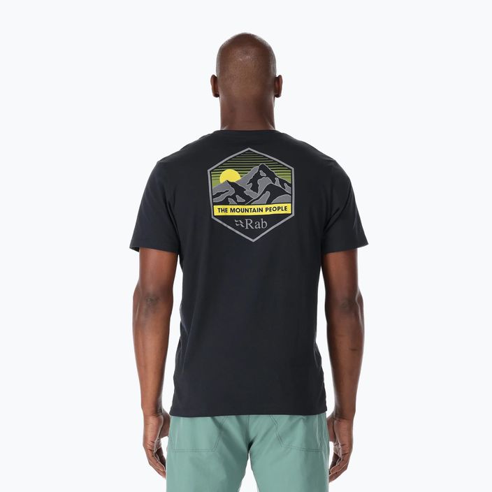 Pánské trekingové tričko Rab Stance Mountain Peak šedé QCB-66 2