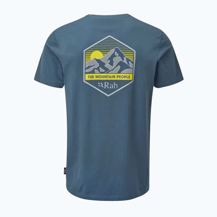 Pánské trekové tričko Rab Stance Mountain Peak modrý QCB-66 5