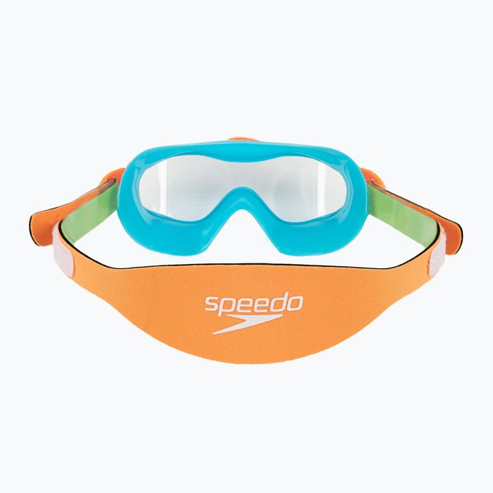Speedo Sea Squad Dětská plavecká maska Jr azurově modrá/fluo zelená/fluo oranžová/čirá 5
