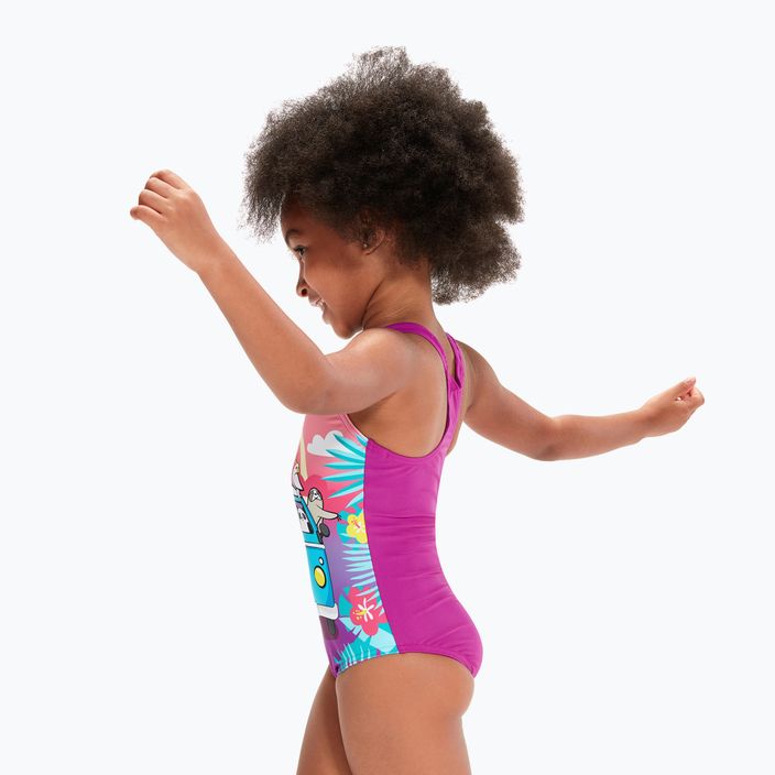 Speedo Dětské jednodílné plavky s digitálním potiskem růžovo-fialové 8-0797015162 3