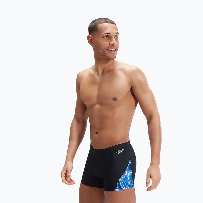 Pánské plavecké boxerky Speedo Allover Digi V-Cut černá/modrá 8