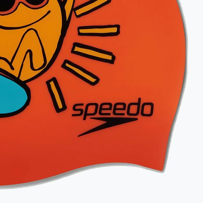 Dětská plavecká čepice Speedo Junior Printed Silicone oranžová/žlutá 4