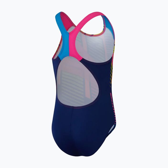 Speedo Digital Placement Splashback dětské jednodílné plavky cerulean blue/flare pink/man peel/bit lime/bolt 3