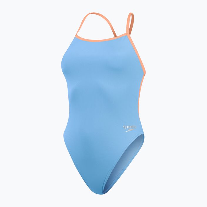 Dámské jednodílné plavky  Speedo Solid Vback curious blue/disco peach