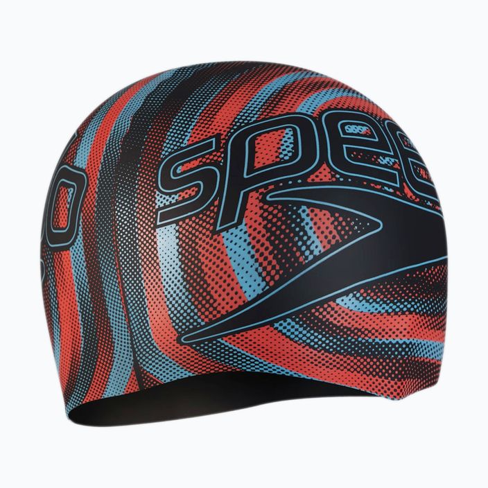 Dětská plavecká čepice Speedo  Printed Silicone black/picton blue/siren red 2