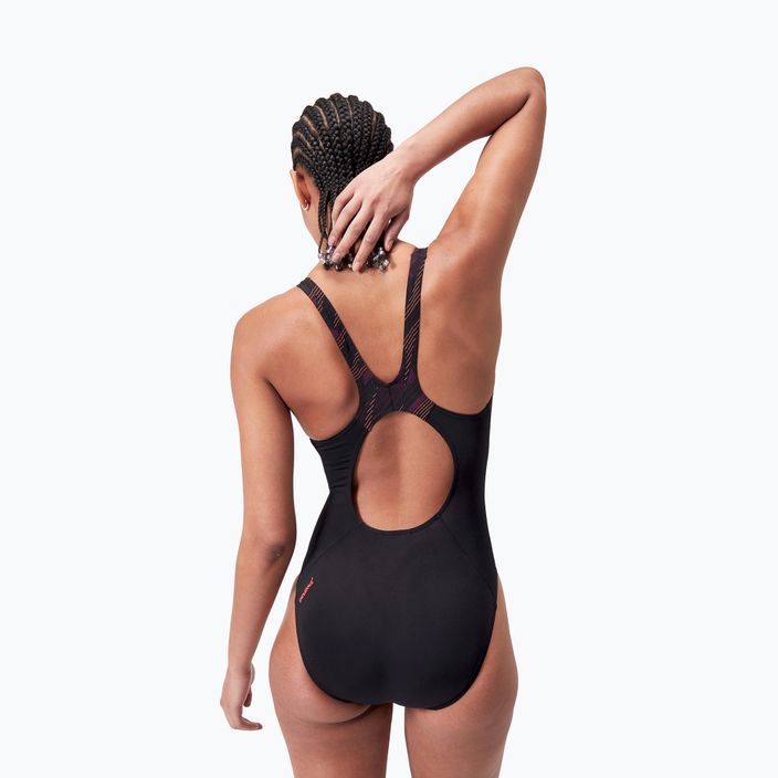 Dámské jednodílné plavky Speedo HyperBoom Splice Muscleback black/plum dandy/siren red 7