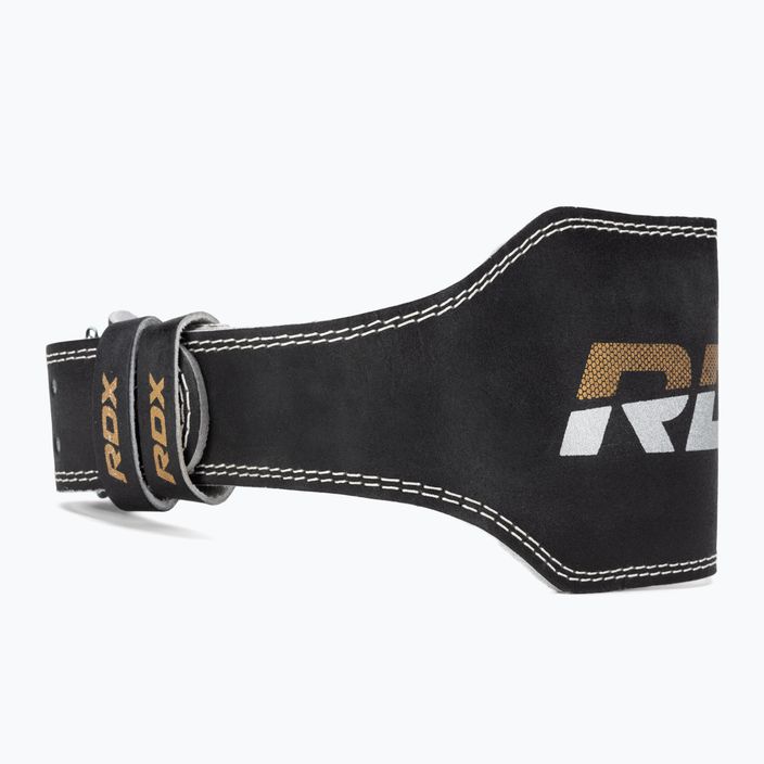Vzpěračský opasek RDX Belt 6" Leather black/gold 2