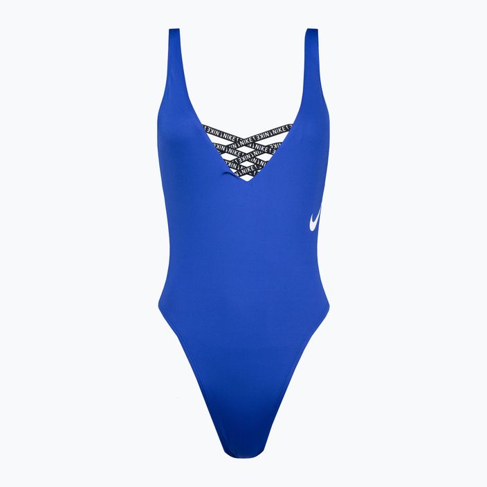 Nike Sneakerkini U-Back dámské jednodílné plavky modré NESSC254-418