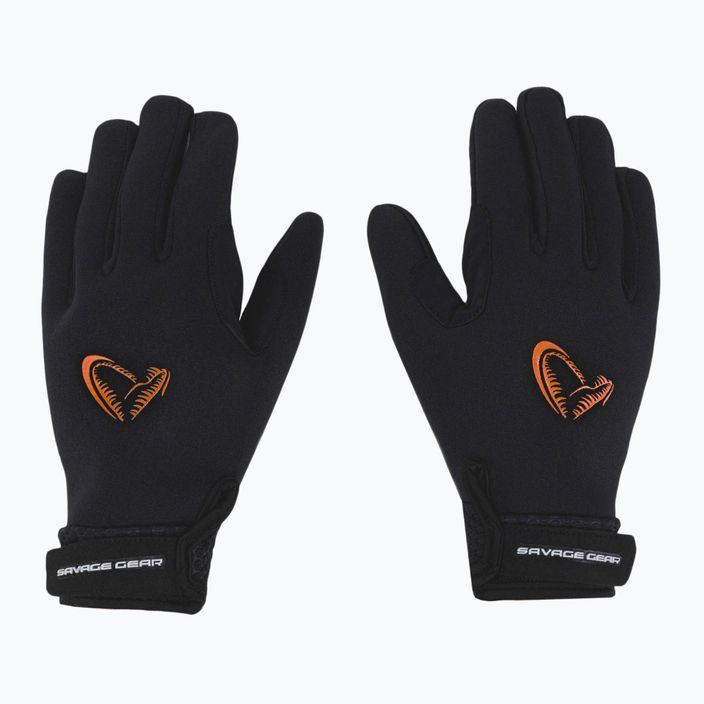 Rybářské rukavice Savage Gear Neoprene Stretch Glowe černé 76466 2