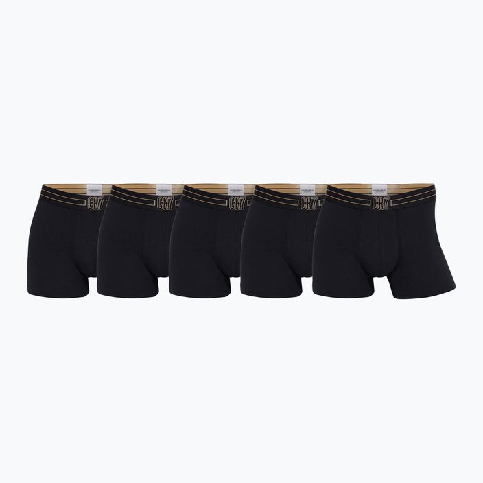 Pánské boxerky CR7 Basic Trunk 5 párů black/gold