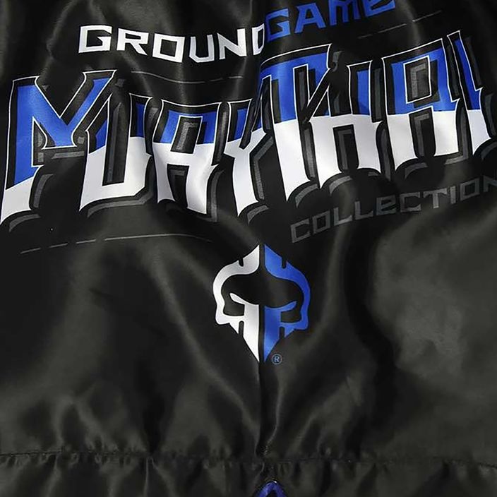 Ground Game Muay Thai pánské tréninkové šortky 'Shield' černá/modrá 7
