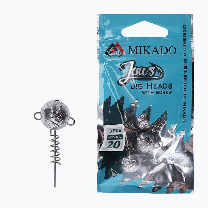 Mikado Jaws jigová hlava se šroubem 3 ks stříbrná OMGJ-10