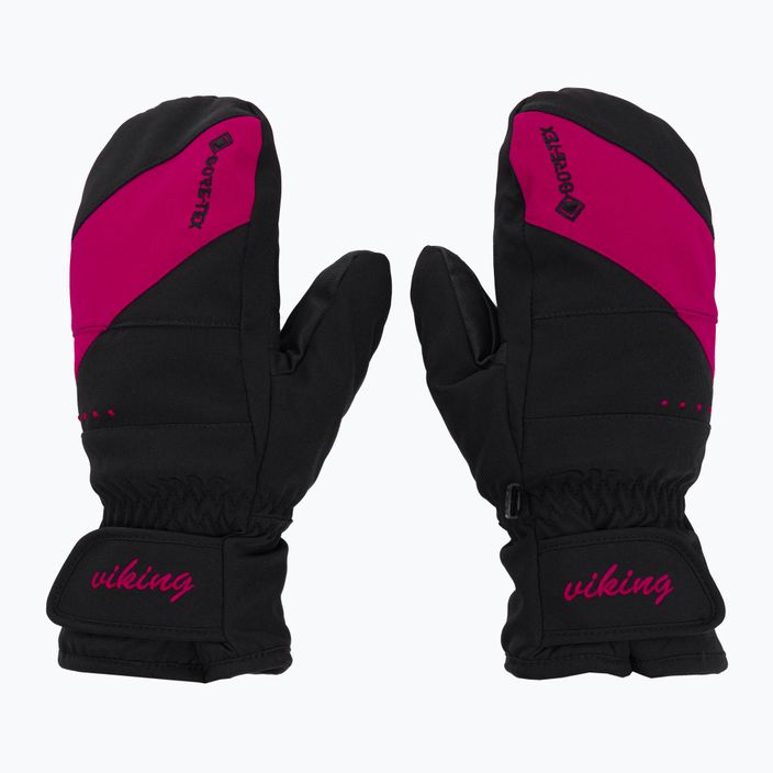 Dámské lyžařské rukavice Viking Sherpa GTX Mitten Ski černo-růžové 150/22/0077/46 2