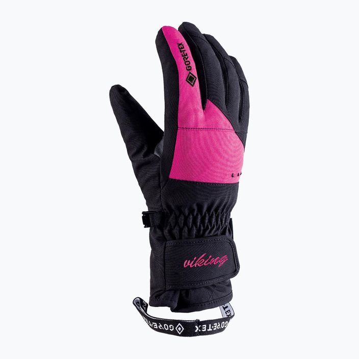 Dámské lyžařské rukavice Viking Sherpa GTX Ski černo-růžové 150/22/9797/46 7