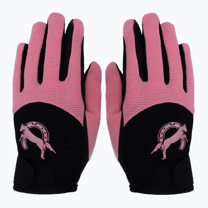 York Flicka dětské jezdecké rukavice černá/růžová 12160604 3
