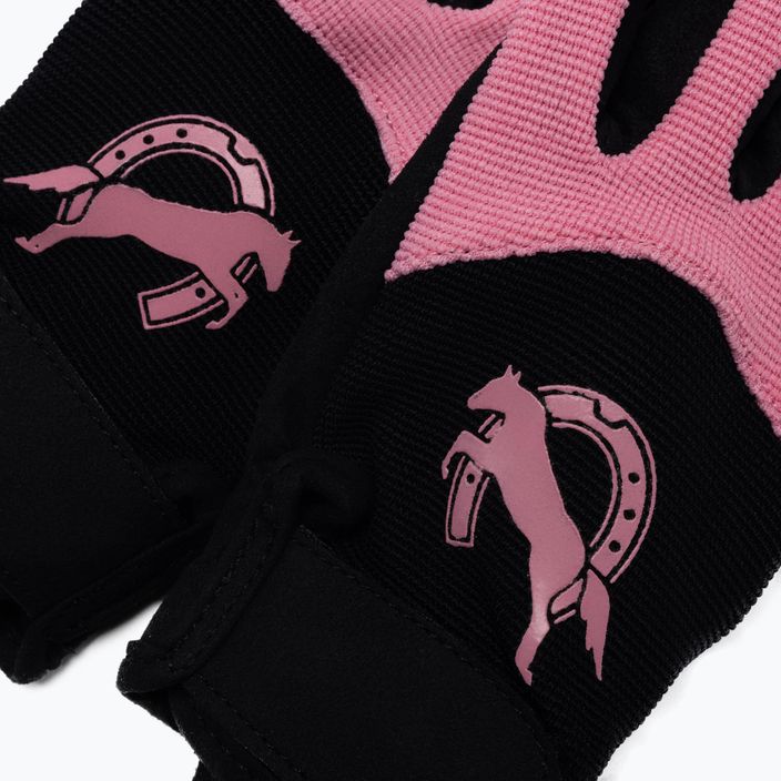 York Flicka dětské jezdecké rukavice černá/růžová 12160604 4